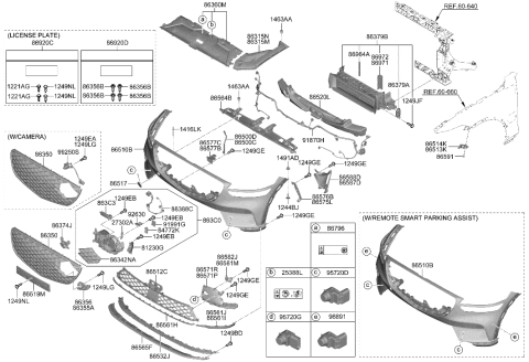 2019 Hyundai Accent Clip Diagram for 14206-08250-B