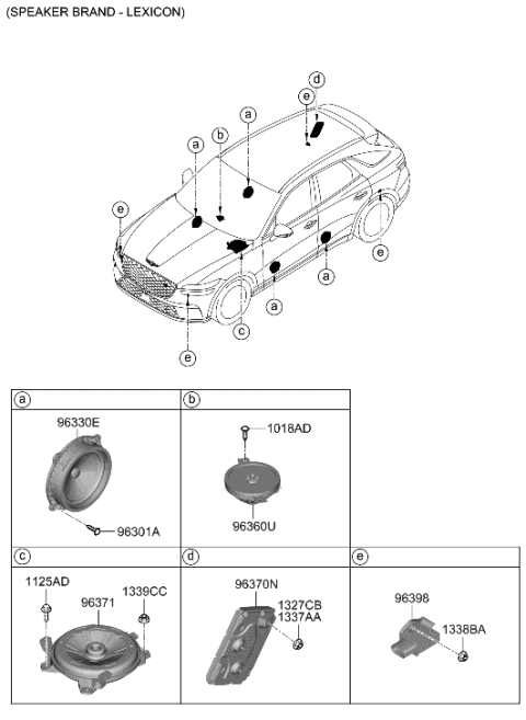 2023 Hyundai Genesis Electrified GV70 SPEAKER ASSY-SUB WOOFER Diagram for 96380-DS000
