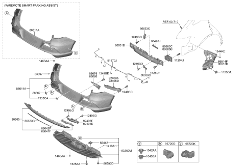 2023 Hyundai Genesis Electrified GV70 Rivet Diagram for 14168-0801B