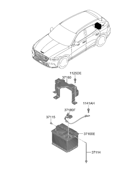 2023 Hyundai Genesis Electrified GV70 BATTERY & PLUG ASSY Diagram for 37100-DS620