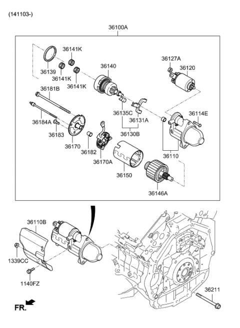 2013 Hyundai Santa Fe Starter Diagram 2