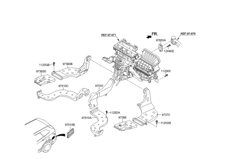 2013 Hyundai Santa Fe Duct-Rear Heating Rear,LH Diagram for 97365-B8000