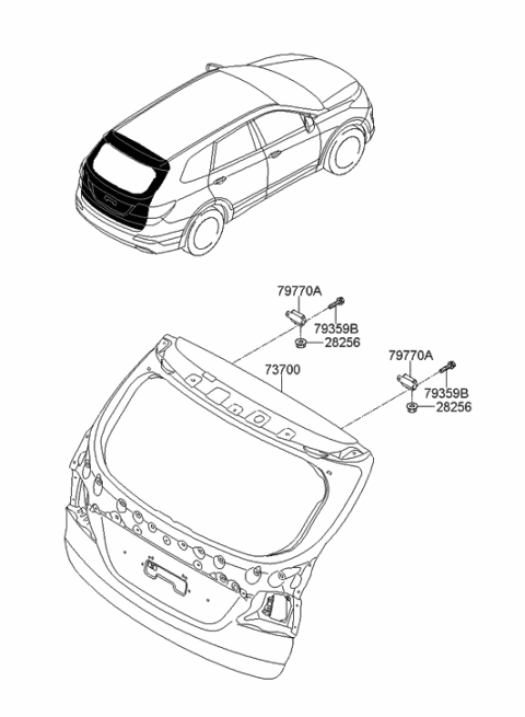 2015 Hyundai Santa Fe Tail Gate Diagram