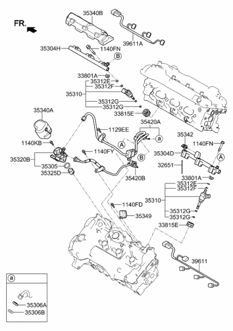 2013 Hyundai Santa Fe Pipe Assembly-Fuel High(Ff) Diagram for 35305-3C101