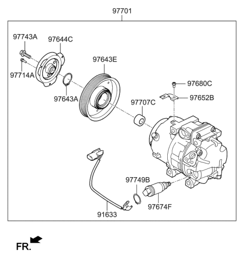 2014 Hyundai Santa Fe Air conditioning System-Cooler Line Diagram 2