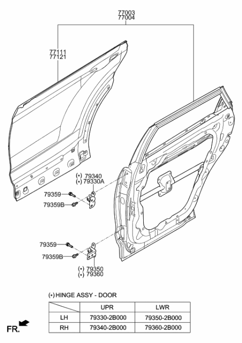 2015 Hyundai Santa Fe Panel-Rear Door Outer,LH Diagram for 77111-B8000