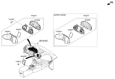 2013 Hyundai Sonata Cluster Assembly-Instrument Diagram for 94011-B8240
