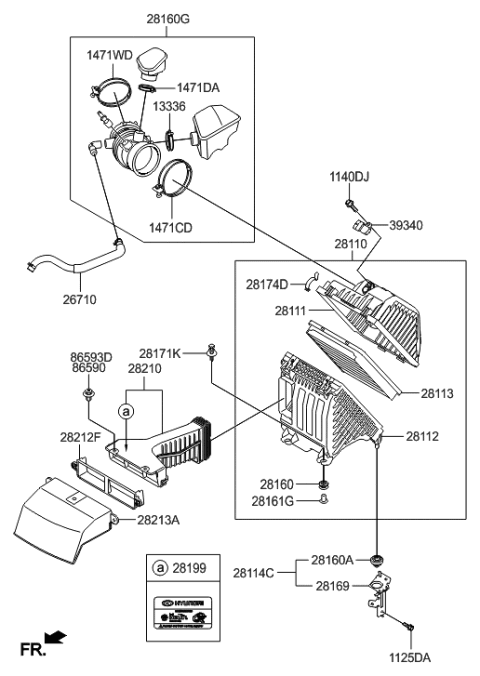 2014 Hyundai Santa Fe Air Cleaner Diagram