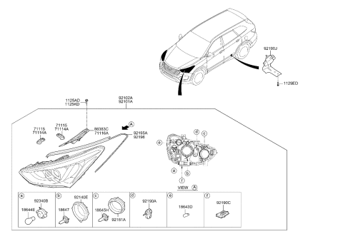 2014 Hyundai Santa Fe Head Lamp Diagram 1