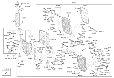 2015 Hyundai Santa Fe Transmission Valve Body Diagram