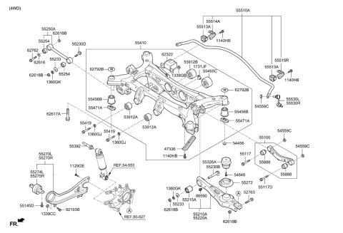 2013 Hyundai Santa Fe Rear Suspension Control Arm Diagram 2