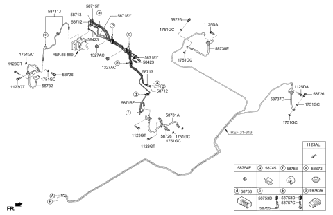 2013 Hyundai Santa Fe Tube-Master Cylinder To Hydraulic Unit,Sec Diagram for 58718-2W800