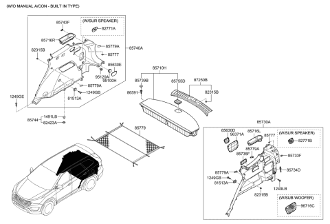 2014 Hyundai Santa Fe Luggage Compartment Diagram 1