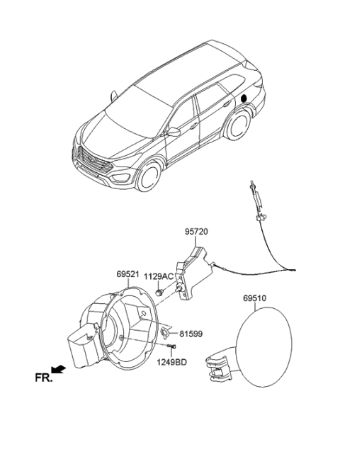 2013 Hyundai Santa Fe Fuel Filler Door Diagram