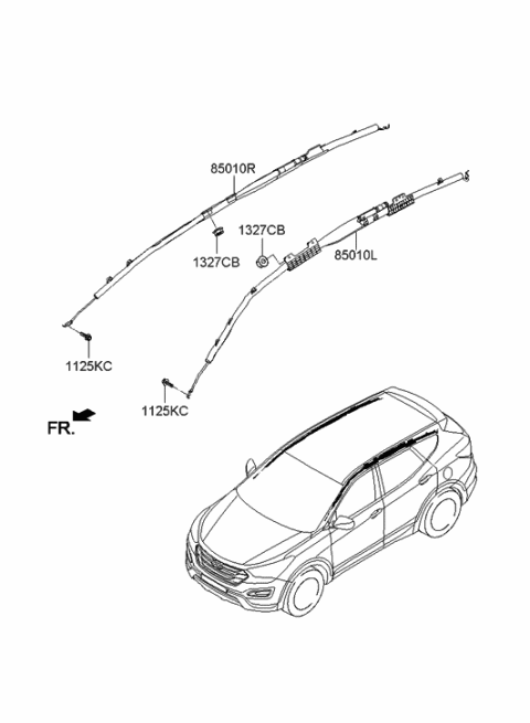 2014 Hyundai Sonata Curtain Air Bag Module,RH Diagram for 85020-B8000