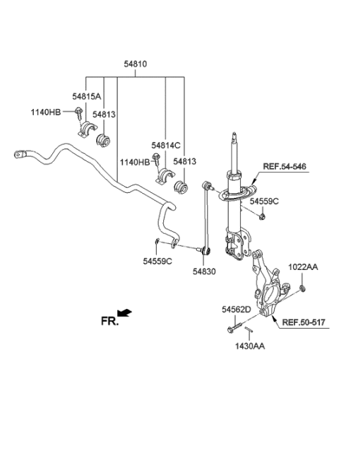 2015 Hyundai Santa Fe Front Suspension Control Arm Diagram