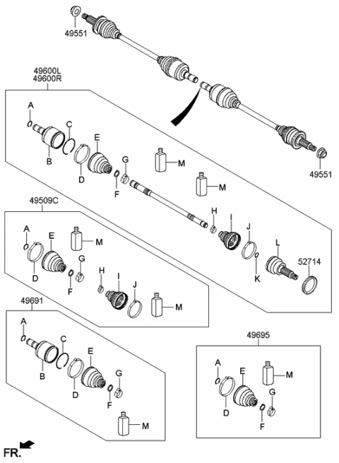 2014 Hyundai Santa Fe Drive Shaft (Rear) Diagram