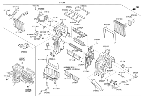2012 Hyundai Sonata Evaporator Assembly Diagram for 97139-B8000