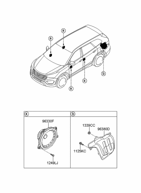 2013 Hyundai Santa Fe Speaker Diagram 1