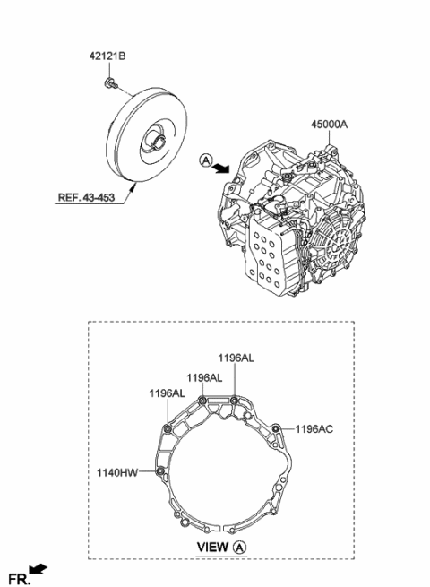 2014 Hyundai Santa Fe Transaxle Assy-Auto Diagram