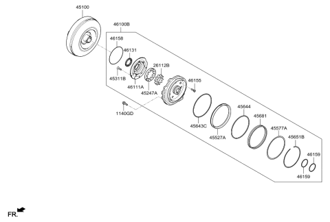 2014 Hyundai Santa Fe Gear-Oil Pump Driven Diagram for 46151-3B000