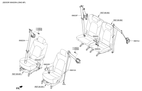 2014 Hyundai Santa Fe Rear Seat Belt Diagram 2