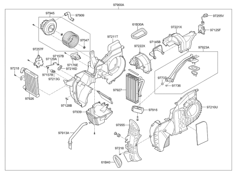 2013 Hyundai Santa Fe A/C System-Rear Diagram 2