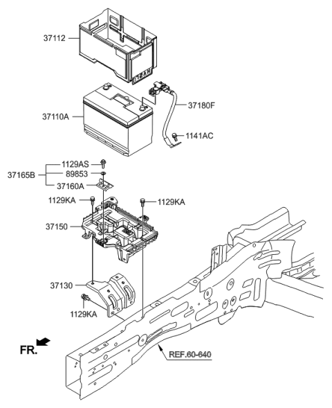 2014 Hyundai Santa Fe Battery Sensor Assembly Diagram for 37180-B8000