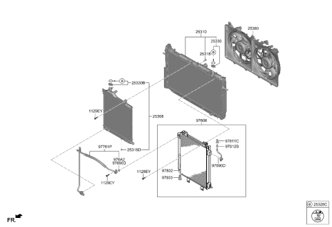 2021 Hyundai Nexo Condenser Assembly-Cooler Diagram for 97606-M5490