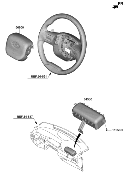 2023 Hyundai Nexo Module Assembly-STRG Wheel Air Bag Diagram for 80100-M5500-YPK