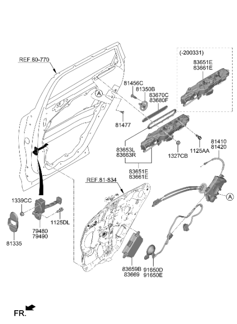 2020 Hyundai Nexo Rear Door Locking Diagram