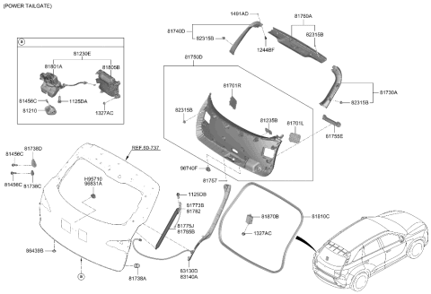 2020 Hyundai Nexo Module Assembly-Power T/GATE Cont Diagram for 81870-M5100