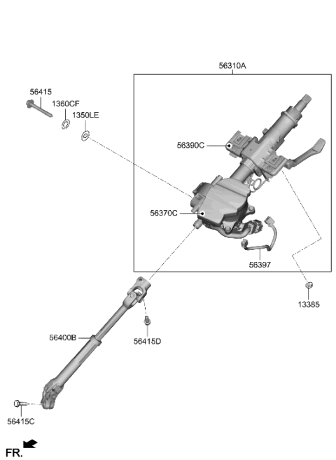 2021 Hyundai Nexo Steering Column & Shaft Diagram