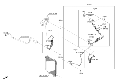 2019 Hyundai Nexo Clip-Aircon Cooler Line Diagram for 97785-M5100