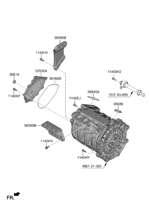 2022 Hyundai Nexo Gasket Diagram for 36571-0E600