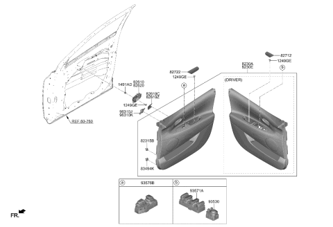 2023 Hyundai Nexo Front Door Trim Diagram