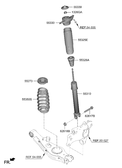 2019 Hyundai Nexo Rear Spring & Strut Diagram