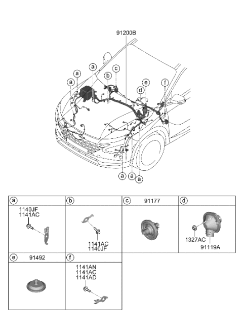 2019 Hyundai Nexo Wiring Assembly-FRT Diagram for 91204-M5032