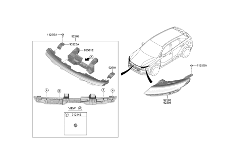 2020 Hyundai Nexo Bracket Diagram for 92294-M5000