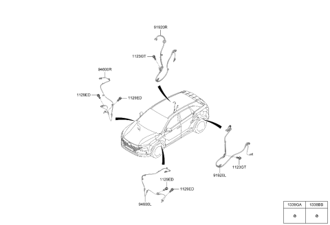 2019 Hyundai Nexo Cable Assembly-ABS.EXT,RH Diagram for 58960-M5000