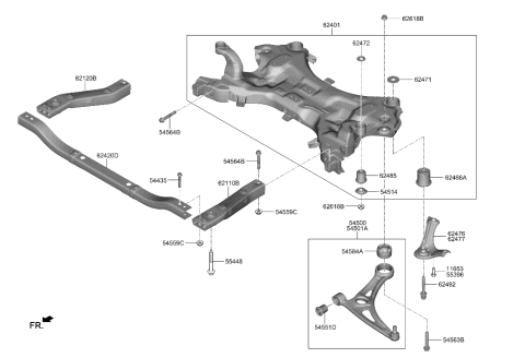 2023 Hyundai Nexo Arm Complete-FR LWR,RH Diagram for 54501-M5000