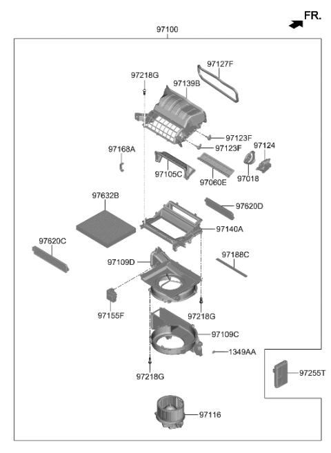 2022 Hyundai Nexo Seal-Intake Diagram for 97127-M5010