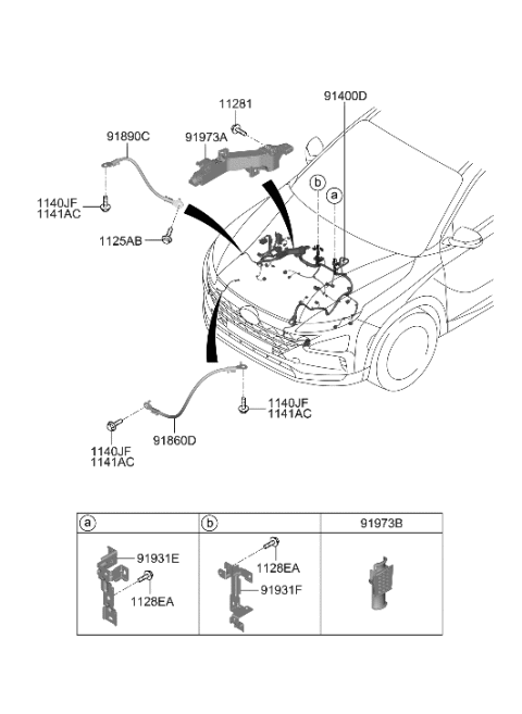 2020 Hyundai Nexo Bracket-Wiring MTG Diagram for 91931-M5100