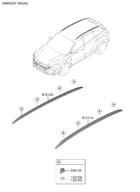 2019 Hyundai Nexo Cap-Roof Rack Diagram for 87293-M5500-XAA