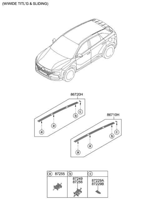 2023 Hyundai Nexo Roof Garnish & Rear Spoiler Diagram 2