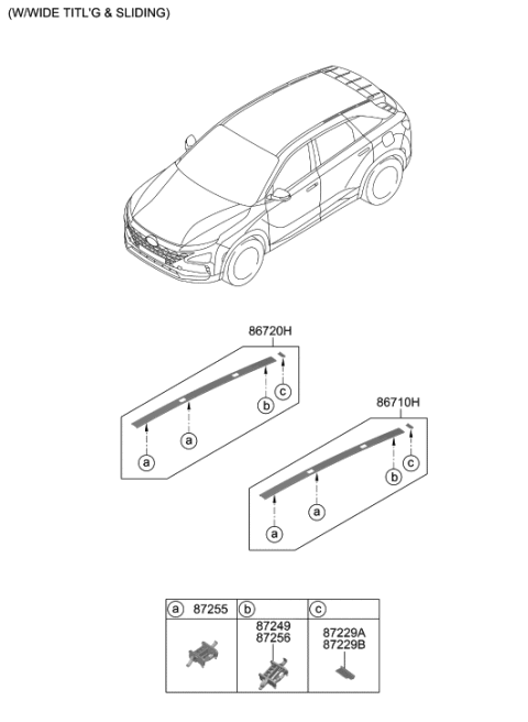 2019 Hyundai Nexo Roof Garnish & Rear Spoiler Diagram 2