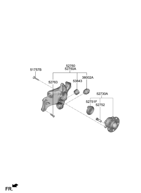 2023 Hyundai Nexo Rear Wheel Hub And Bearing Assembly Diagram for 52730-C1110