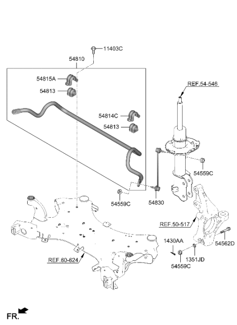 2019 Hyundai Nexo Link-Stabilizer Diagram for 54830-M5000