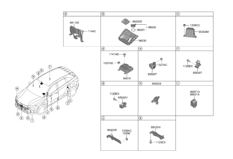 2022 Hyundai Nexo MODULE ASSY-AIR BAG CONTROL Diagram for 95910-M5310