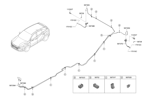 2021 Hyundai Nexo Hose-Rear Wheel RH Diagram for 58738-M5000